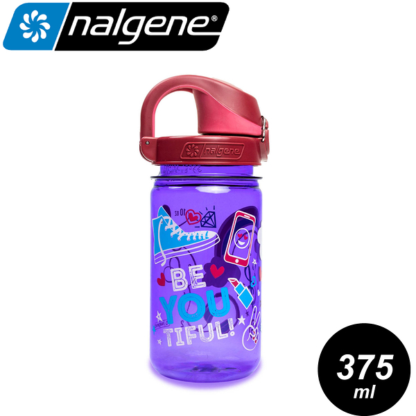 【nalgene 美國 otf 兒童水壺 0.375l《紫色/紅蓋》】1263-0030/兒童水瓶/運動水壺/環保水壺