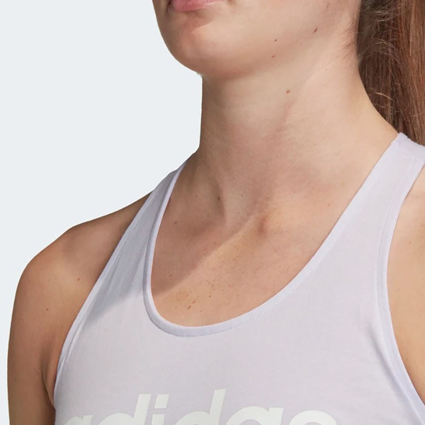 ADIDAS LINEAR TANK TOP 女裝 背心 慢跑 訓練 修身 挖背 棉質 淡紫【運動世界】FM6354 product thumbnail 6