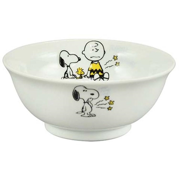小禮堂 Snoopy 陶瓷拉麵碗 1100ml (白肚子餓款) 4979855-219287