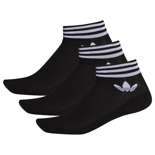 Adidas 襪子 腳踝襪 短襪 一組三雙入 三葉草 黑/白【運動世界】EE1151/EE1152 product thumbnail 3