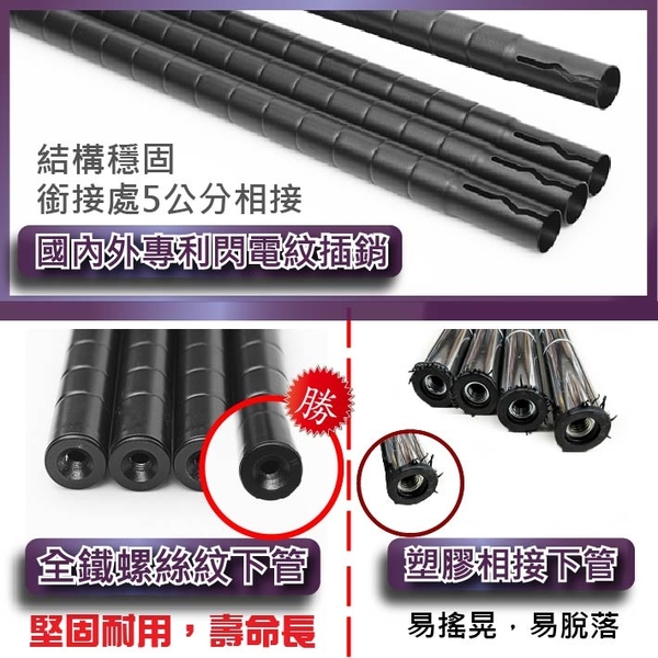 （銀／黑-兩色）91x45x150cm三層置物架-附工業輪-鐵力士架 波浪架 收納架 收納櫃【旺家居生活】 product thumbnail 5