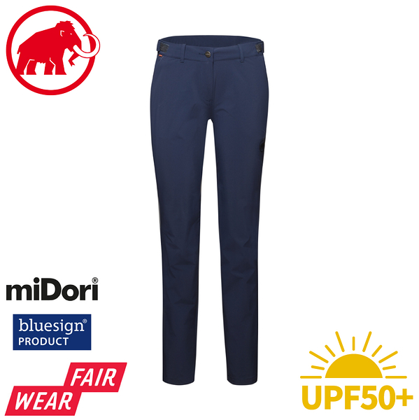 【mammut 長毛象 女 ma runbold pants 耐磨彈性機能長褲《海洋藍》】1022-01680/快乾長褲