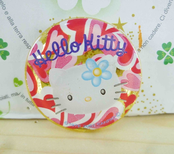 【震撼精品百貨】Hello Kitty 凱蒂貓~KITTY造型別針-圓造型-粉心