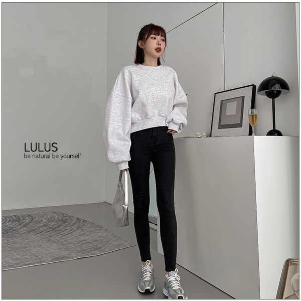 LULUS【A04210262】基本款合身牛仔長褲S-XL黑 product thumbnail 3