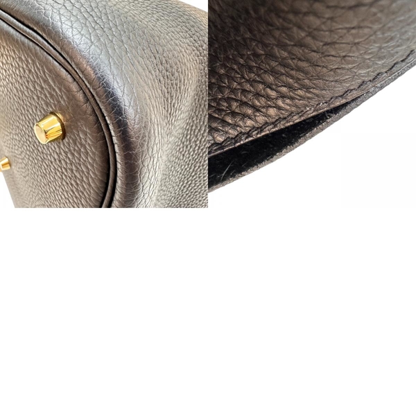 【二手名牌BRAND OFF】HERMES 愛馬仕 黑色 TC牛皮 Picotin 26 托特包 C刻 金扣 product thumbnail 10