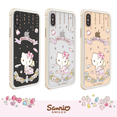 三麗鷗 Kitty iPhone XS Max 6.5吋施華彩鑽鋁合金屬框手機殼-美妝凱蒂 product thumbnail 4