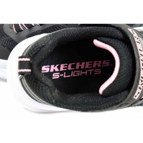 SKECHERS S-LIGHTS 運動鞋 電燈鞋 有開關 童鞋 魔鬼氈 黑色 303715LBLK no750 product thumbnail 7