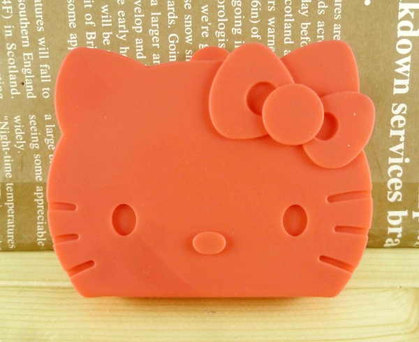 【震撼精品百貨】Hello Kitty 凱蒂貓-凱蒂貓造型零錢包-矽膠材質-摺疊紅