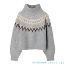 「Winter」北歐幾何圖騰設計高領套頭針織衫 - earth music&ecology
