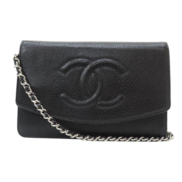 【二手名牌BRAND OFF】CHANEL 香奈兒 黑色 牛皮 Timeless CC WOC 單肩包 (無卡)