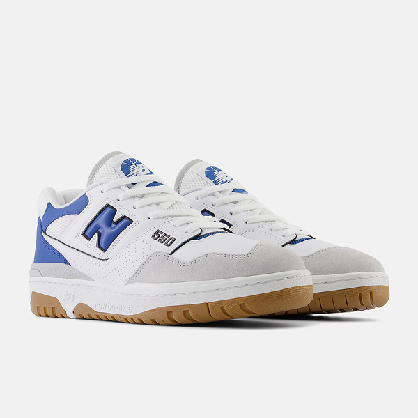 NEW BALANCE 550系列 休閒鞋 穿搭 麂皮 皮革 藍灰白 男女鞋 穿搭 復古 BB550ESA