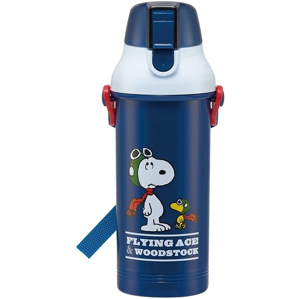 小禮堂 Snoopy 日本製 兒童直飲水壺 800ml Ag+ (籃飛行員款) 4973307-570087