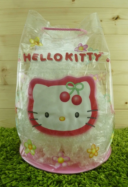 【震撼精品百貨】hello kitty 凱蒂貓~透明防水手提袋~粉花【共1款】