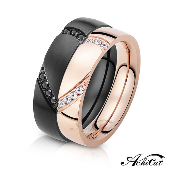 AchiCat 情侶戒指 珠寶白鋼戒指 情深不變 愛心對戒尾戒 單個價格 A3076
