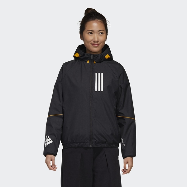 ADIDAS W.N.D. 女裝 外套 連帽 訓練 防撕裂 拉鍊口袋 可調節風帽 黑【運動世界】GF0191 product thumbnail 3