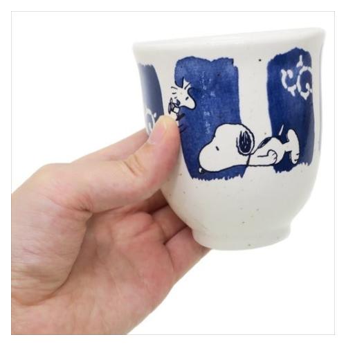asdfkitty*日本製 史努比 陶瓷茶杯/藍唐草 湯吞/可做蒸蛋-可微波-正版商品 product thumbnail 2