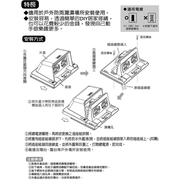 【朝日電工】 P-RE-2900 防雨型插座用空座(屋外型) product thumbnail 3