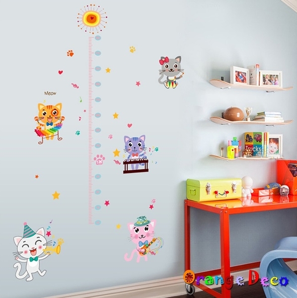 壁貼【橘果設計】貓咪身高尺 DIY組合壁貼 牆貼 壁紙 室內設計 裝潢 無痕壁貼 佈置