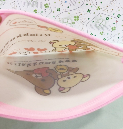 【震撼精品百貨】Rilakkuma San-X 拉拉熊懶懶熊~拉拉熊單層拉鍊收納包-愛心#19340 product thumbnail 6