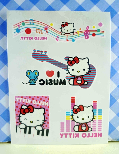 【震撼精品百貨】Hello Kitty 凱蒂貓~KITTY貼紙-紋身貼紙-吉他