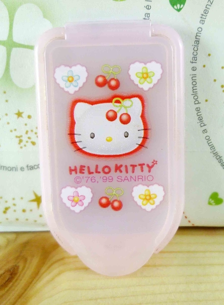 【震撼精品百貨】Hello Kitty 凱蒂貓-KITTY迷你摺疊鏡-櫻桃圖案-粉色