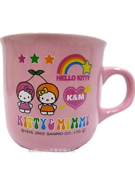 asdfkitty*KITTY 2002年 絕版商品 橘子系列雙胞胎姊妹花 馬克杯 特價品-日本正版商品