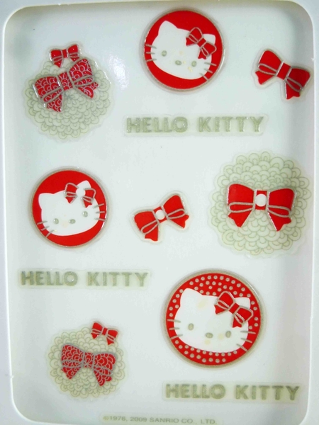 【震撼精品百貨】Hello Kitty 凱蒂貓~KITTY立體鋁鑽貼紙-紅蝴蝶結 product thumbnail 3