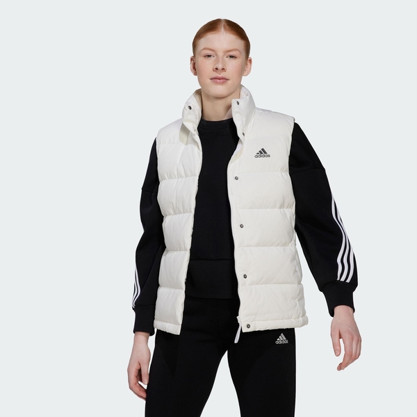 ADIDAS W HELIONIC VEST 女 戶外 羽絨背心 運動 保暖 米白 HG6278 product thumbnail 3