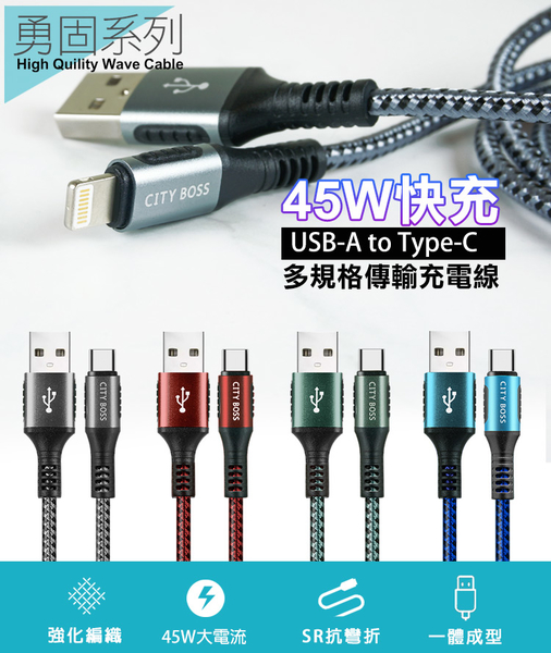 HANG 三代氮化鎵65W 白色+勇固線耐彎折編織線USB-Type-C-200cm product thumbnail 9