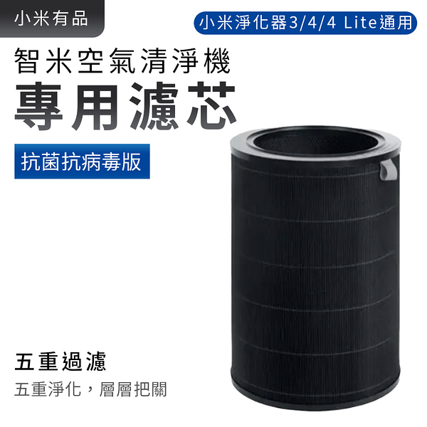 小米有品 智米Smartmi 空氣清淨機專用濾芯 抗菌抗病毒版 小米淨化器3/4/4Lite通用