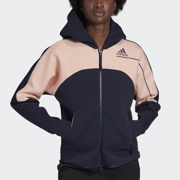 ADIDAS Z.N.E. HOODIE 女裝 外套 連帽 寬版 拉鍊口袋 運動 休閒 粉 藍【運動世界】GM3279 product thumbnail 2