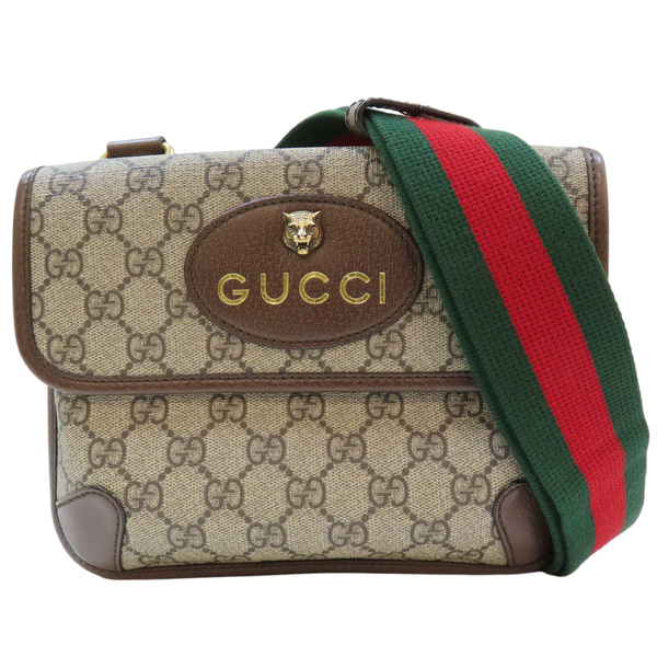 【二手名牌BRAND OFF】GUCCI 古馳 棕色 PVC塗層帆布 NEO VINTAGE GG SUPREME 單肩包 501050