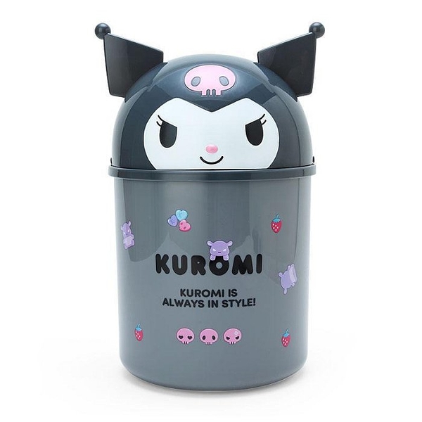 【震撼精品百貨】酷洛米_Kuromi~Sanrio 日本SANRIO三麗鷗 酷洛米掀蓋式造型垃圾桶-大臉款*79940