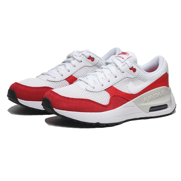 NIKE 休閒鞋 AIR MAX SYSTM GS 白紅 氣墊 大童 女 DQ0284-108