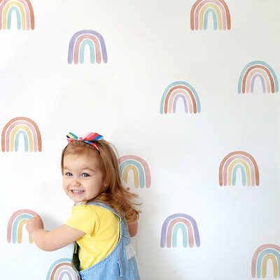 熱賣預購－可愛寶貝用品14 可愛ins風彩虹貼紙壁飾 兒童房裝飾