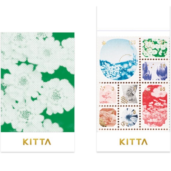 【KING JIM】KITTA隨身攜帶和紙膠帶 燙金郵票貼紙-相片