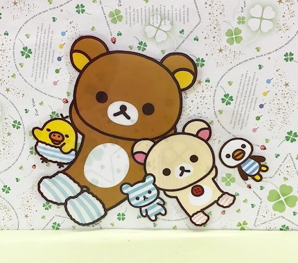 【震撼精品百貨】rilakkuma san-x 拉拉熊懶懶熊~防水透明貼紙-條紋a#20176