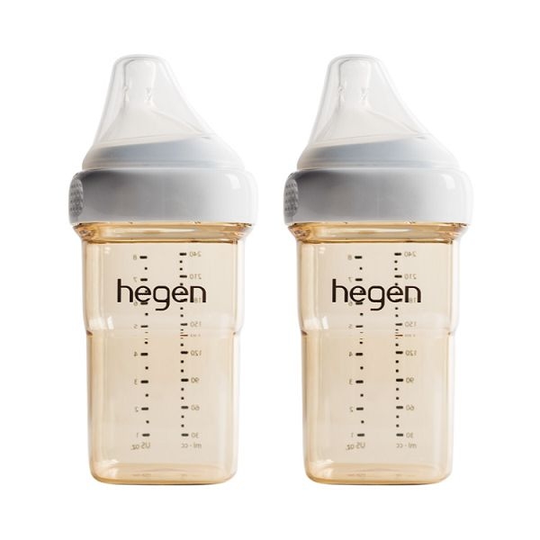 新加坡 hegen 金色奇蹟PPSU多功能方圓型寬口奶瓶 240ml(兩入)