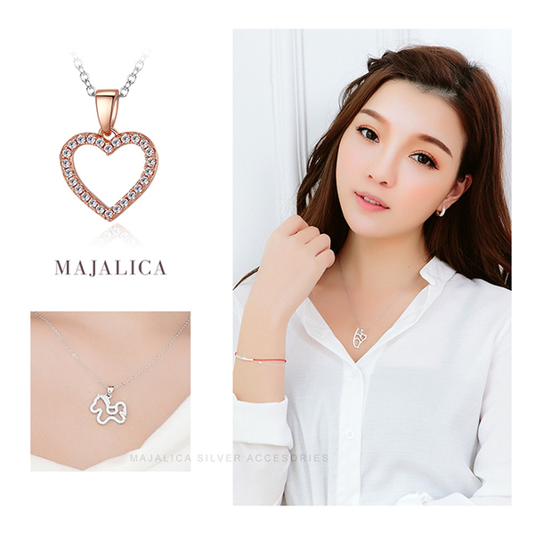 925純銀項鍊 Majalica 燦爛之心 純銀項鍊 八心八箭 愛心項鍊 女項鍊 product thumbnail 6