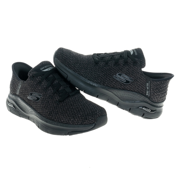 Skechers Arch Fit-New Verse Slip-Ins 休閒鞋 男 黑 易穿脫 健走鞋 232454BBK product thumbnail 2