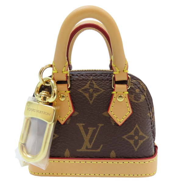 【二手名牌BRAND OFF】LOUIS VUITTON 路易威登 棕色 原花 PVC塗層帆布 Micro Alma 吊飾 M00995