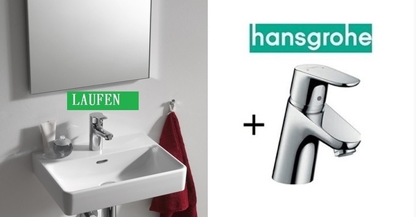 【麗室衛浴】瑞士 LAUFEN +HANSGROHE系列 掛牆臉盆 60CM 組合優惠價