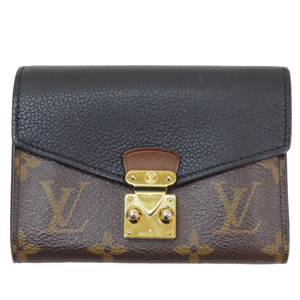 【二手名牌BRAND OFF】LOUIS VUITTON LV 路易威登 棕色 原花帆布 牛皮 鎖頭錢包 三折短夾 M67479