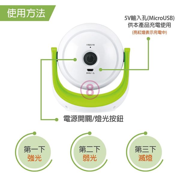 中華豪井 充電式飛盤型移動掛燈 ZHEL-FP02 product thumbnail 4