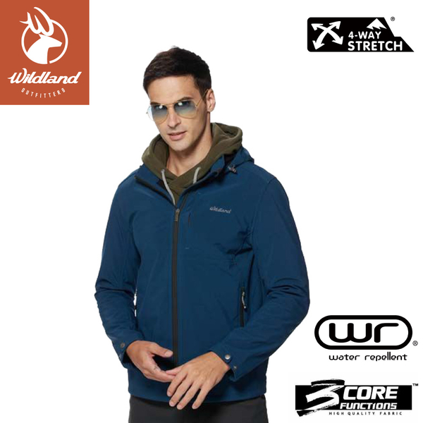 【Wildland 荒野 男 彈性防風超潑機能輕量外套《孔雀藍》】0A92912/保暖外套/防風外套