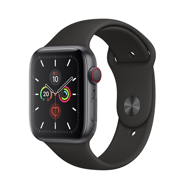 Apple Watch Series 5 40mm LTE 太空灰色鋁金屬錶殼 搭配 黑色運動型錶帶(MWX32TA/A)【葳訊數位生活館】