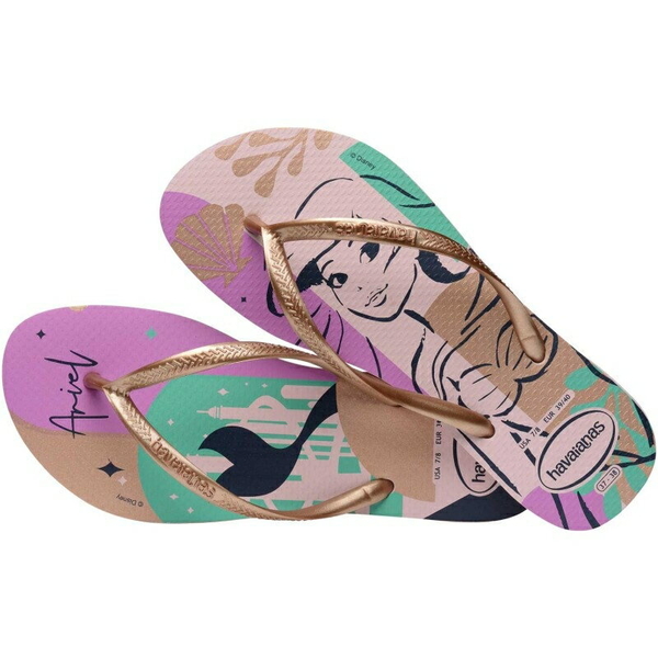 havaianas 哈瓦士 巴西人字拖 女款 Slim princesas 素描小美人魚 拖鞋 夾腳拖【南風百貨】 product thumbnail 2