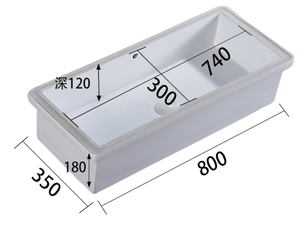 【麗室衛浴】方形面盆80cm大尺寸加大加深 下嵌式臉盆L- 1507C