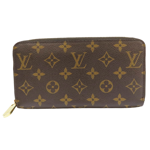 【二手名牌BRAND OFF】LOUIS VUITTON 路易威登 棕色 原花 PVC塗層帆布 拉鍊長夾 M42616