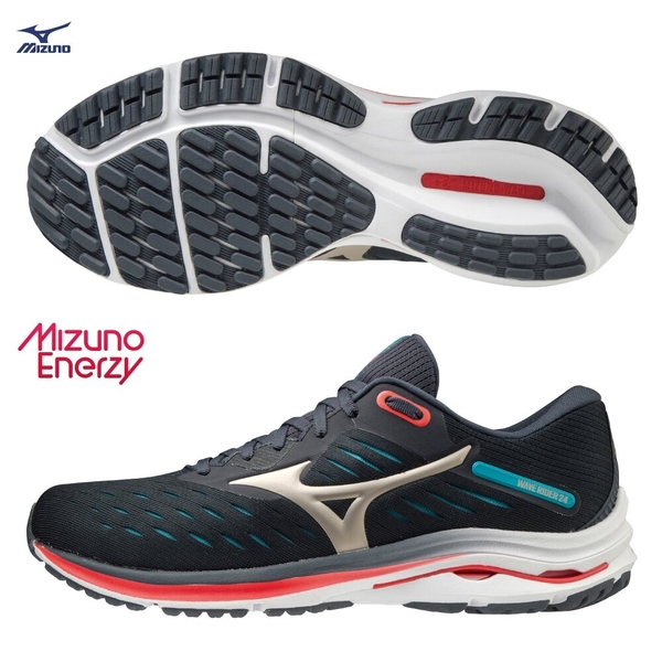 MIZUNO WAVE RIDER 24 男鞋 慢跑 U4ic ENERZY中底 避震 柔軟 藍紅【運動世界】J1GC200342